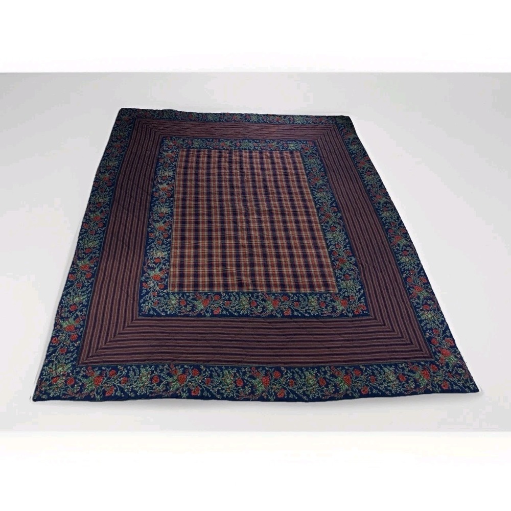 INDIA HandBlock PRINT Reversible April Cornell  COTTON QUILT Blanket Comforter